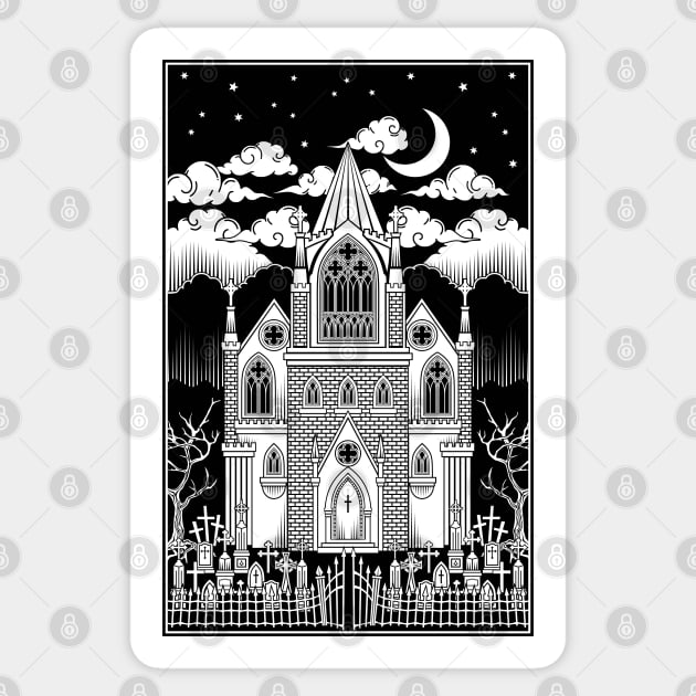 Gothic Cathedral Sticker by RavenWake